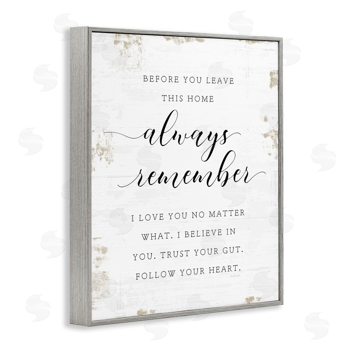 Always Remember Follow Heart Grey Frame Print Wall Art, Home Decor by Jennifer Pugh