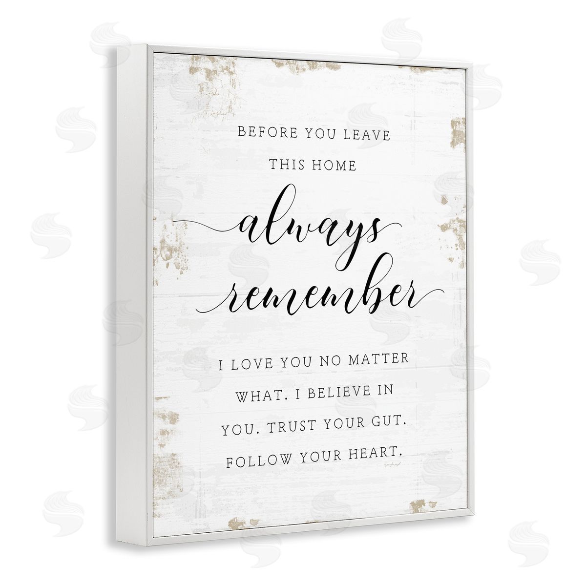 Always Remember Follow Heart White Frame Print Wall Art, Home Decor by Jennifer Pugh