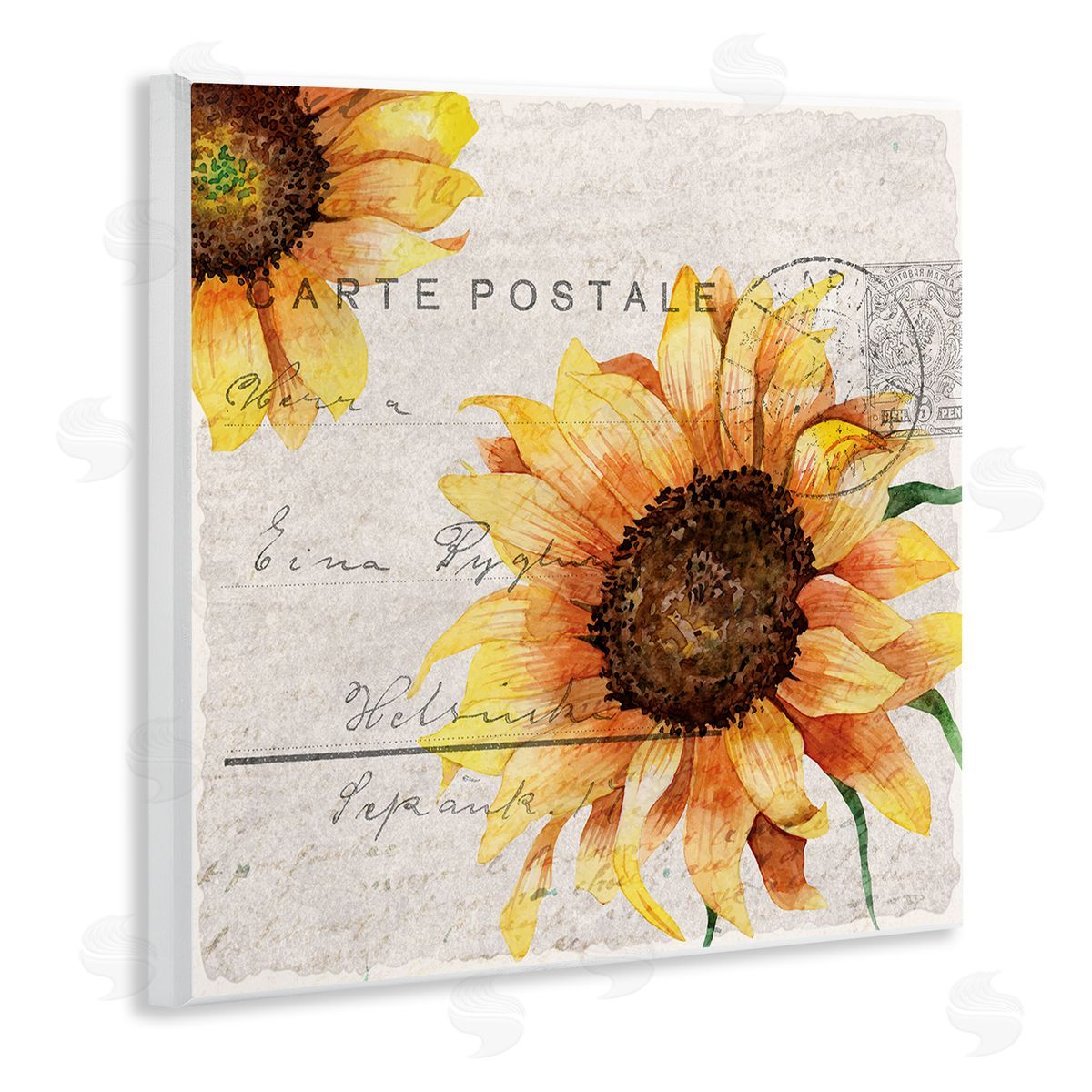 Sunflower Vintage Mail Post Wood Plaque Wall Art, Home Decor by Kim Allen