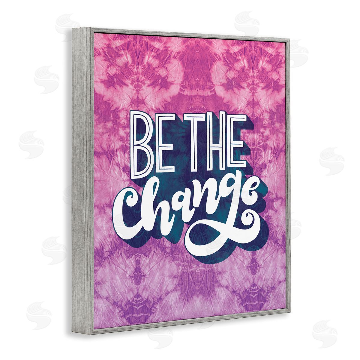 Be the Change Tie Dye Grey Frame Print Wall Art, Home Decor by Loni Harris