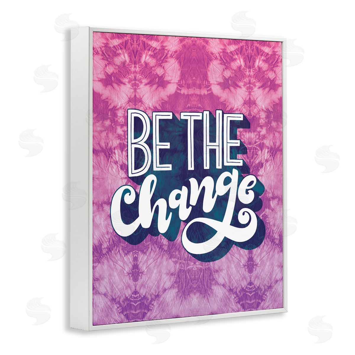 Be the Change Tie Dye White Frame Print Wall Art, Home Decor by Loni Harris