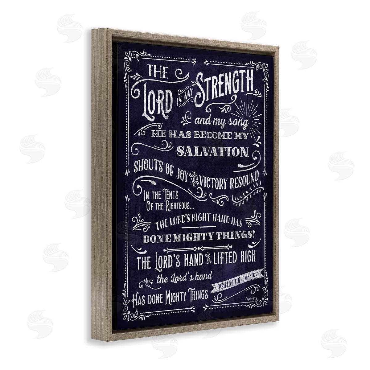 Lord is My Strength Brown Floating Frame Canvas Wall Art, Home Decor by Mollie B.