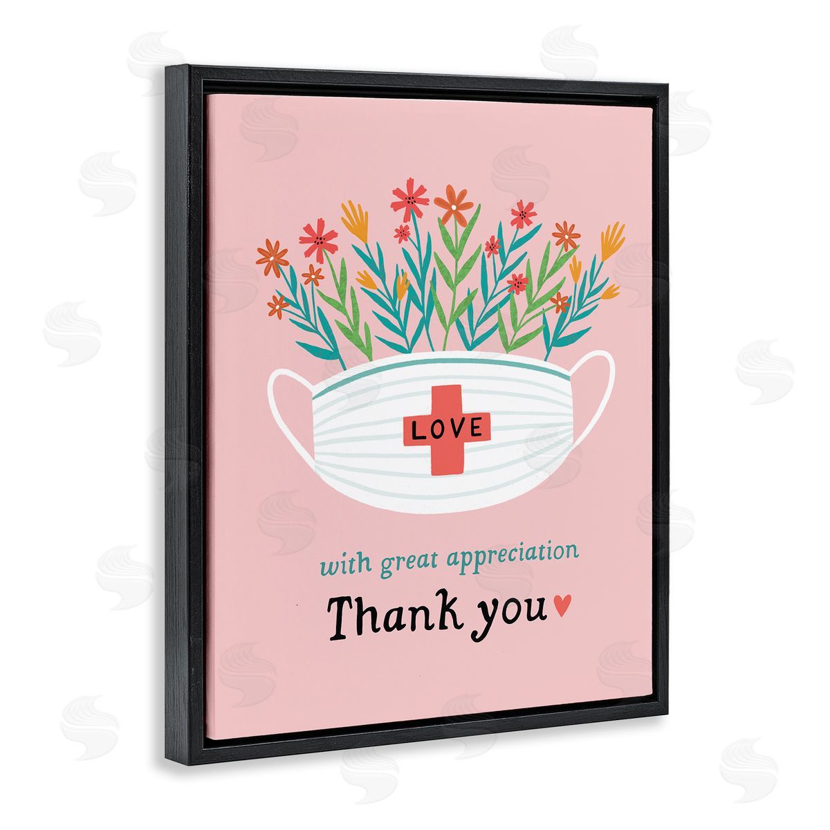 With Great Appreciation Phrase Black Floating Frame Canvas Wall Art, Home Decor by Nina Seven