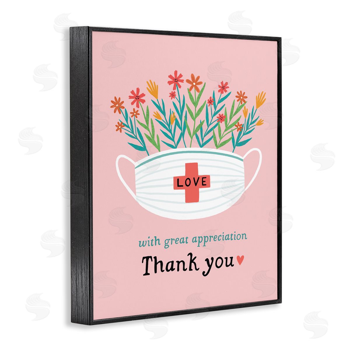 With Great Appreciation Phrase Black Frame Print Wall Art, Home Decor by Nina Seven