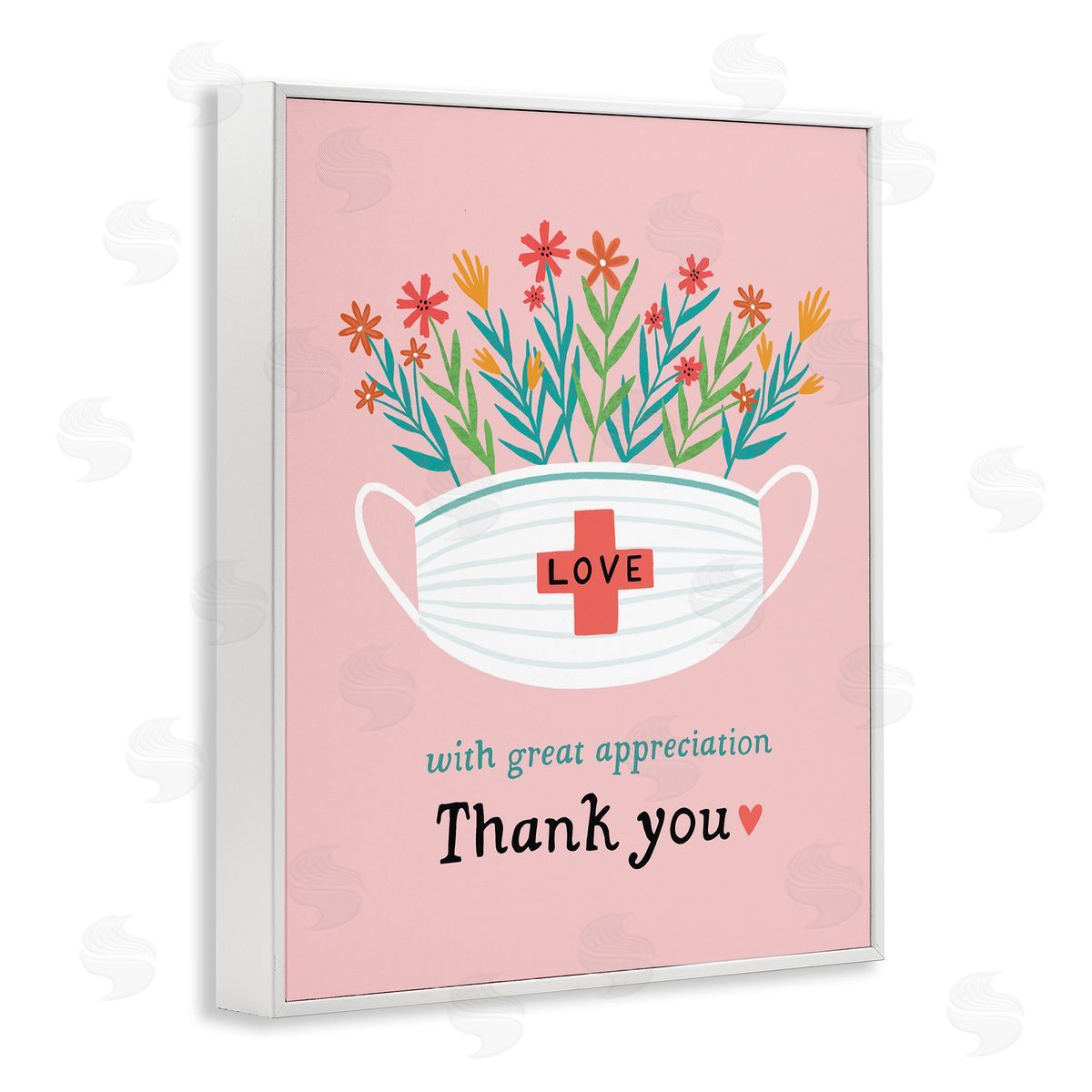 With Great Appreciation Phrase White Frame Print Wall Art, Home Decor by Nina Seven