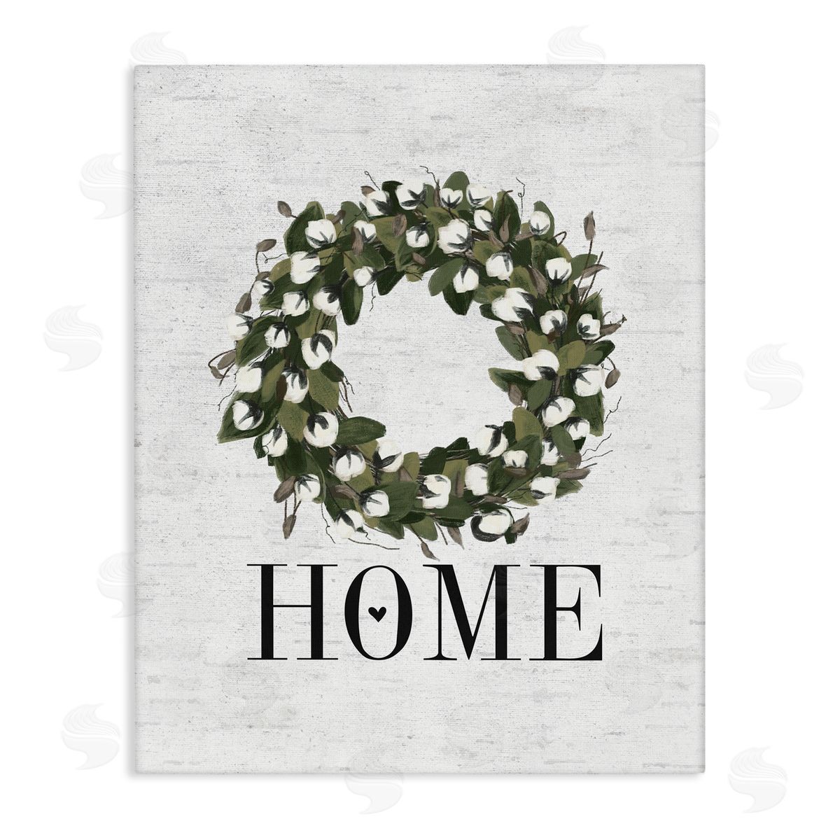 Home Cotton Wreath Accent Canvas Wall Art, Home Decor by Lettered and Lined