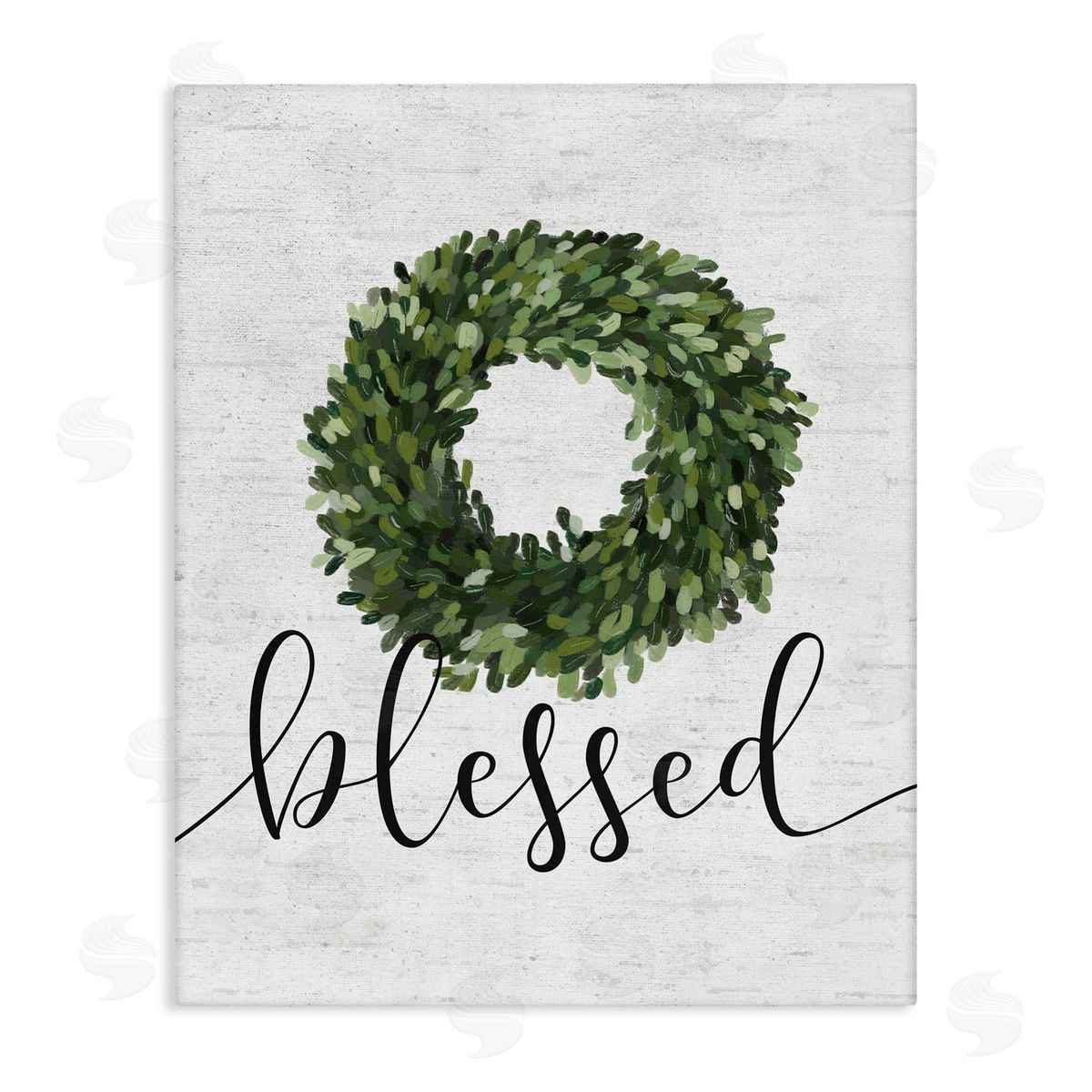 Blessed Green Wreath Accent Canvas Wall Art, Home Decor by Lettered and Lined