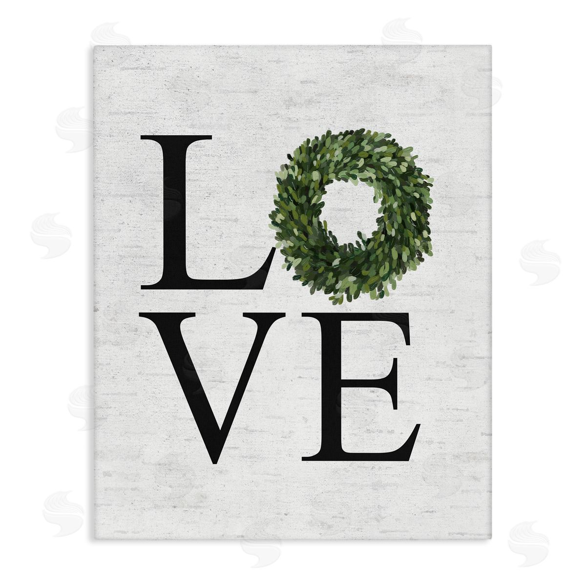 Love Green Wreath Accent Canvas Wall Art, Home Decor by Lettered and Lined