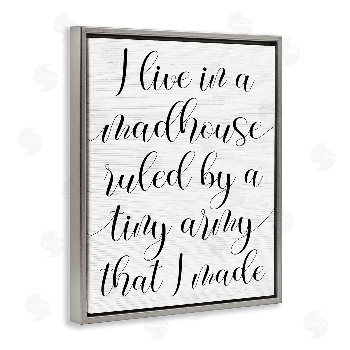 Madhouse Ruled by Children Grey Floating Frame Canvas Wall Art, Home Decor by Stupell Studio