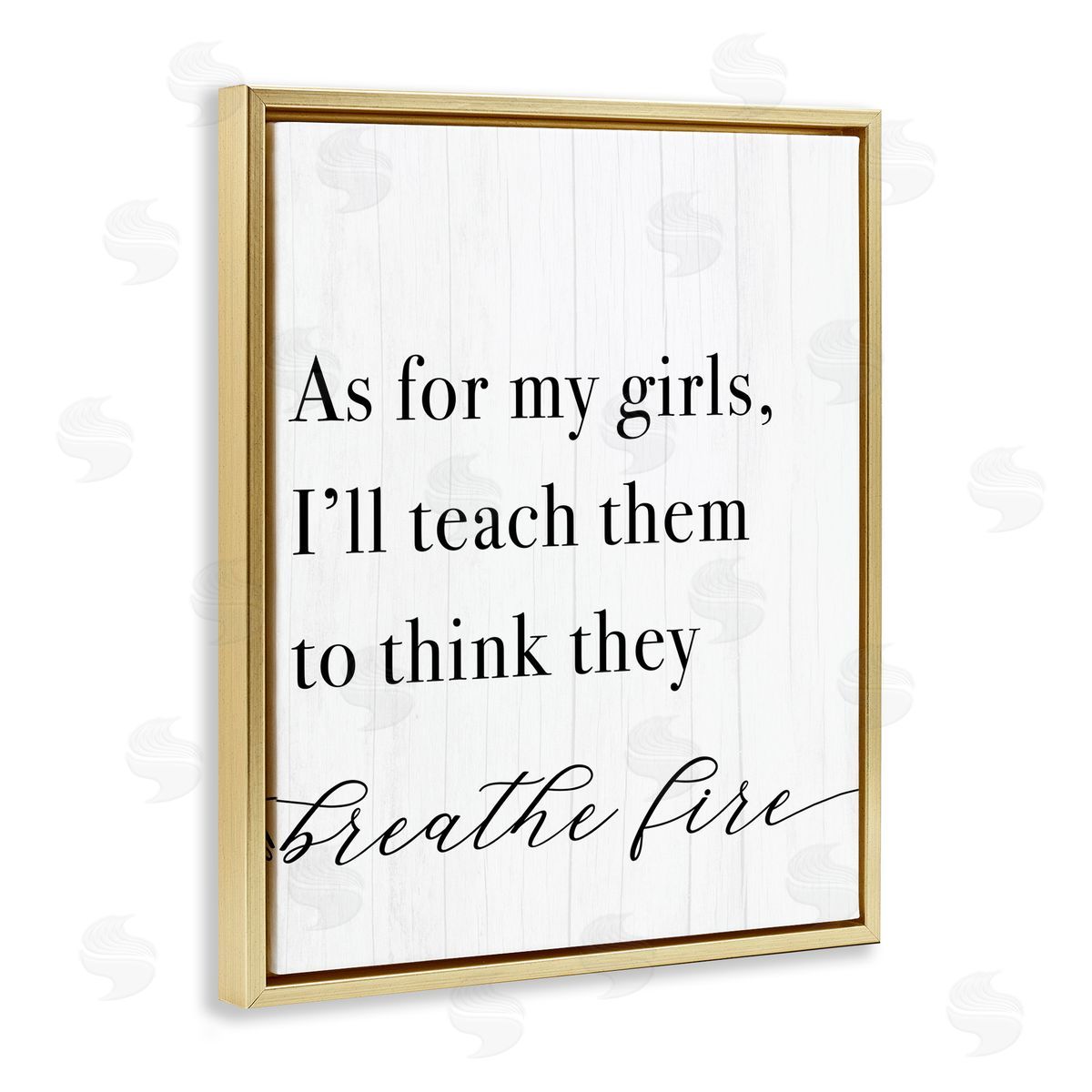 Teach Girls to Breath Fire Gold Floating Frame Canvas Wall Art, Home Decor by Stupell Studio
