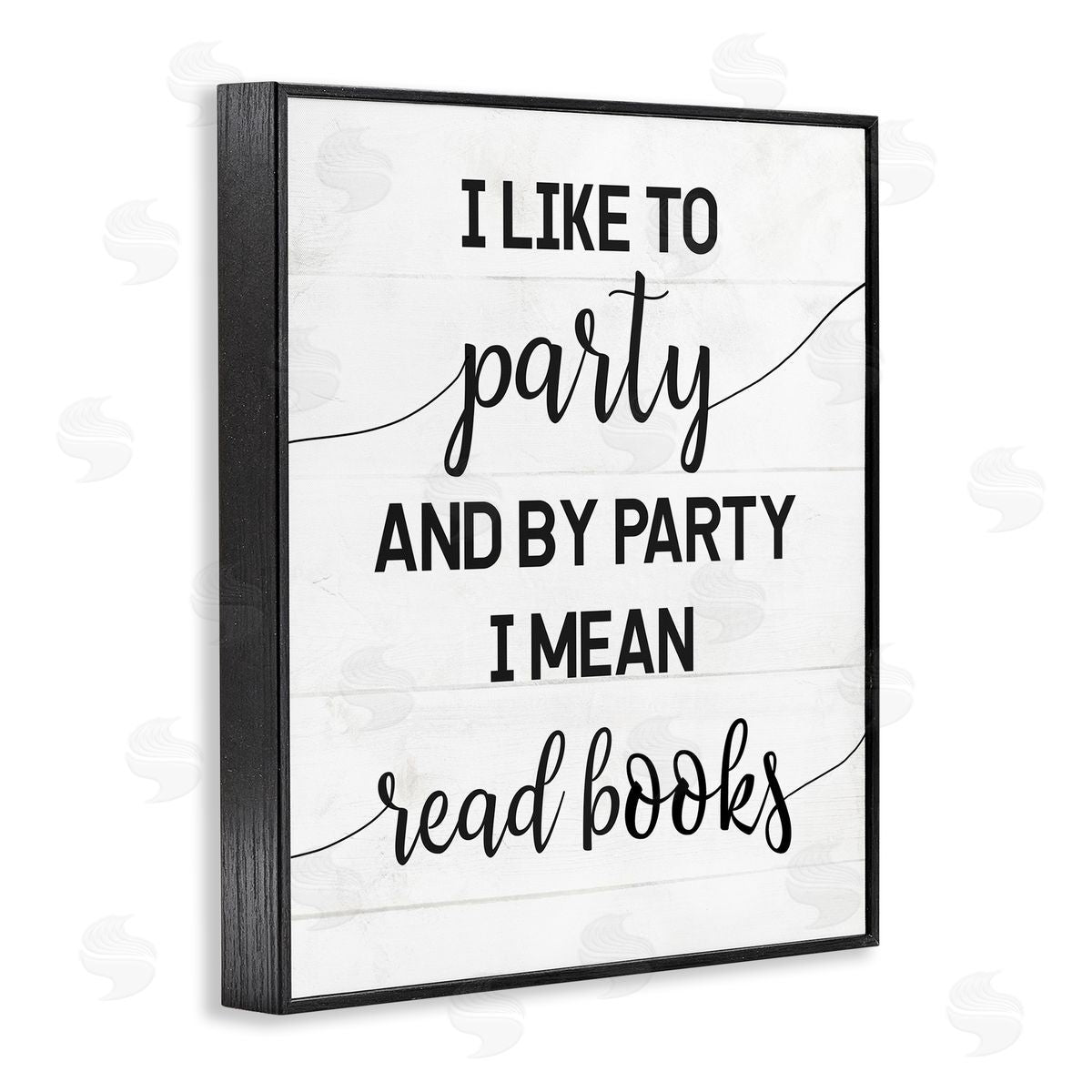By Party I Mean Read Books Black Frame Print Wall Art, Home Decor by Stupell Studio