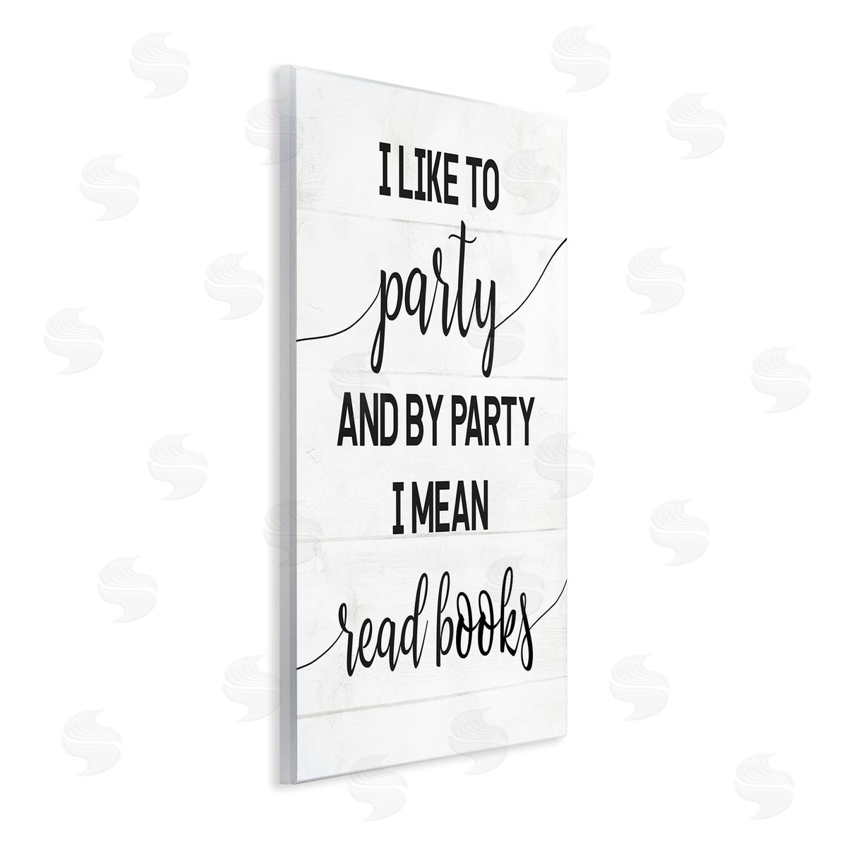 By Party I Mean Read Books Wood Plaque Wall Art, Home Decor by Stupell Studio