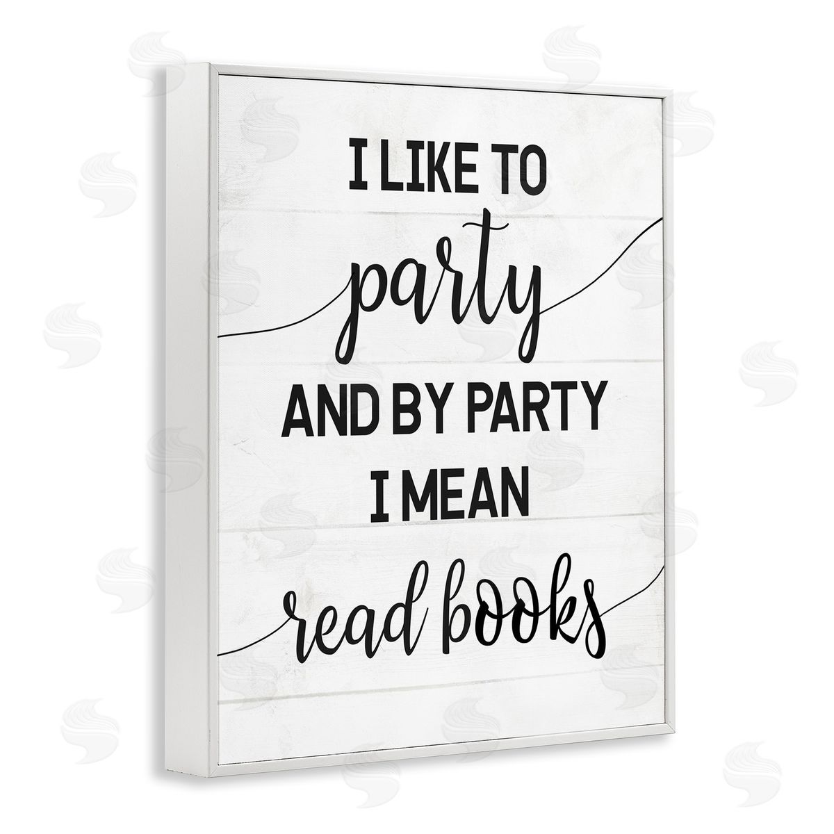 By Party I Mean Read Books White Frame Print Wall Art, Home Decor by Stupell Studio