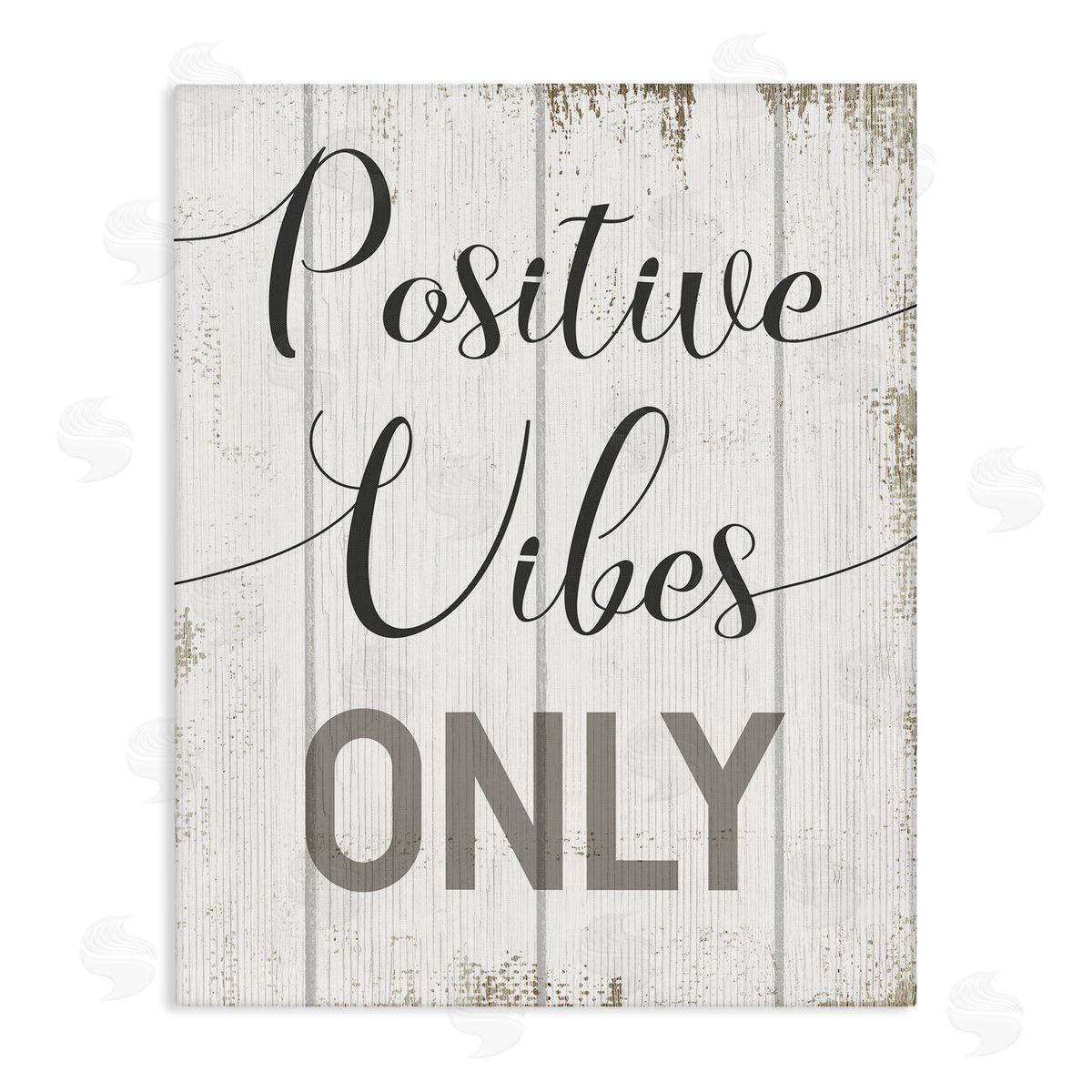 Positive Vibes Only Distressed Canvas Wall Art, Home Decor by Stupell Studio