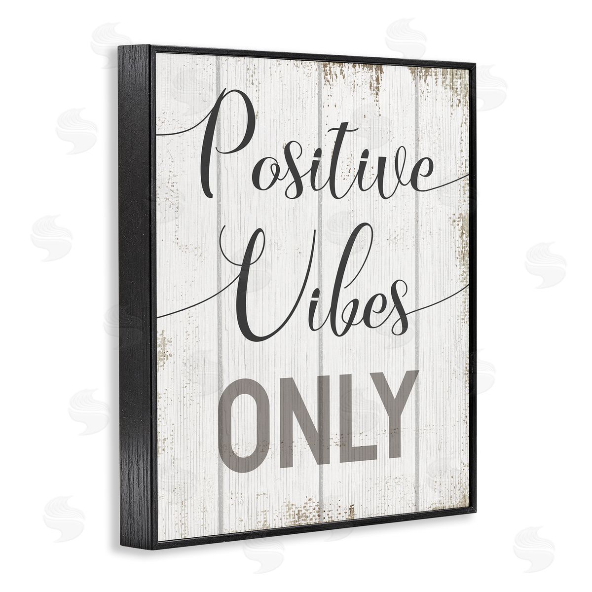 Positive Vibes Only Distressed Black Frame Print Wall Art, Home Decor by Stupell Studio