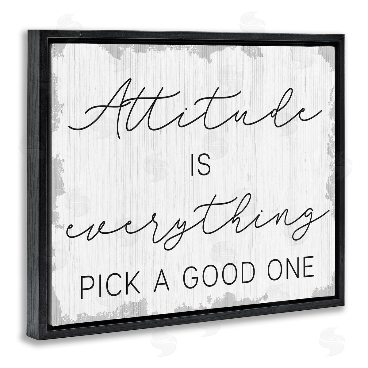 Pick A Good Attitude Black Floating Frame Canvas Wall Art, Home Decor by Stupell Studio
