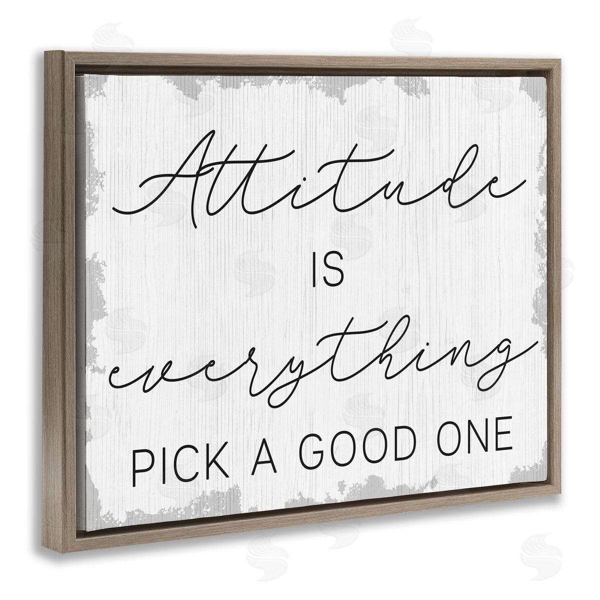 Pick A Good Attitude Brown Floating Frame Canvas Wall Art, Home Decor by Stupell Studio