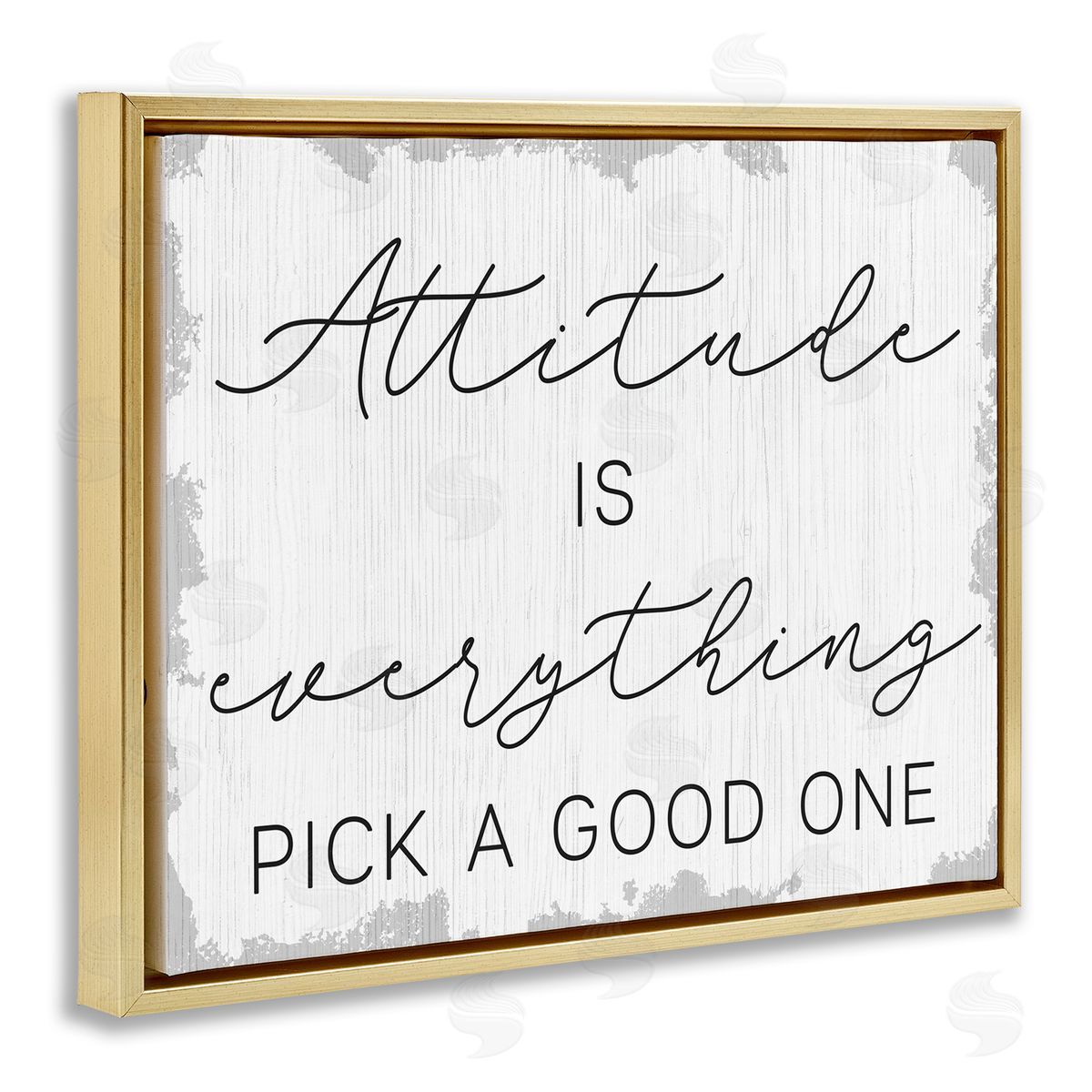 Pick A Good Attitude Gold Floating Frame Canvas Wall Art, Home Decor by Stupell Studio