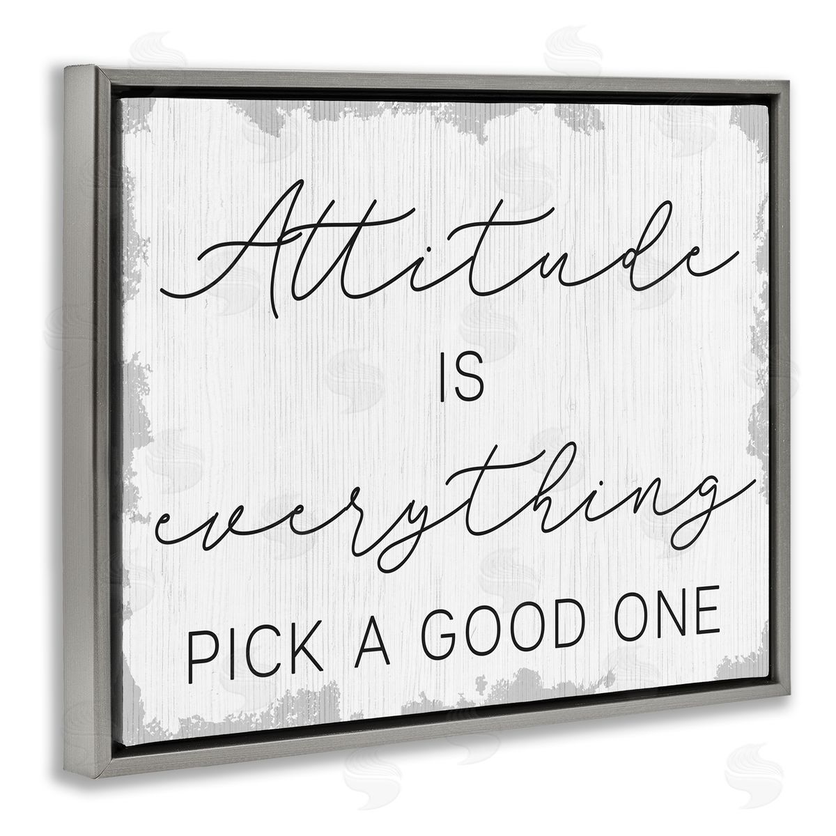 Pick A Good Attitude Grey Floating Frame Canvas Wall Art, Home Decor by Stupell Studio