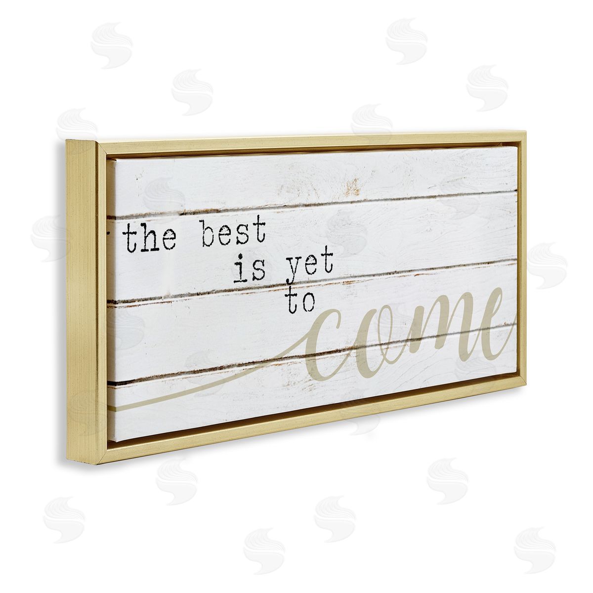 Best Is Yet to Come Gold Floating Frame Canvas Wall Art, Home Decor by Stupell Studio