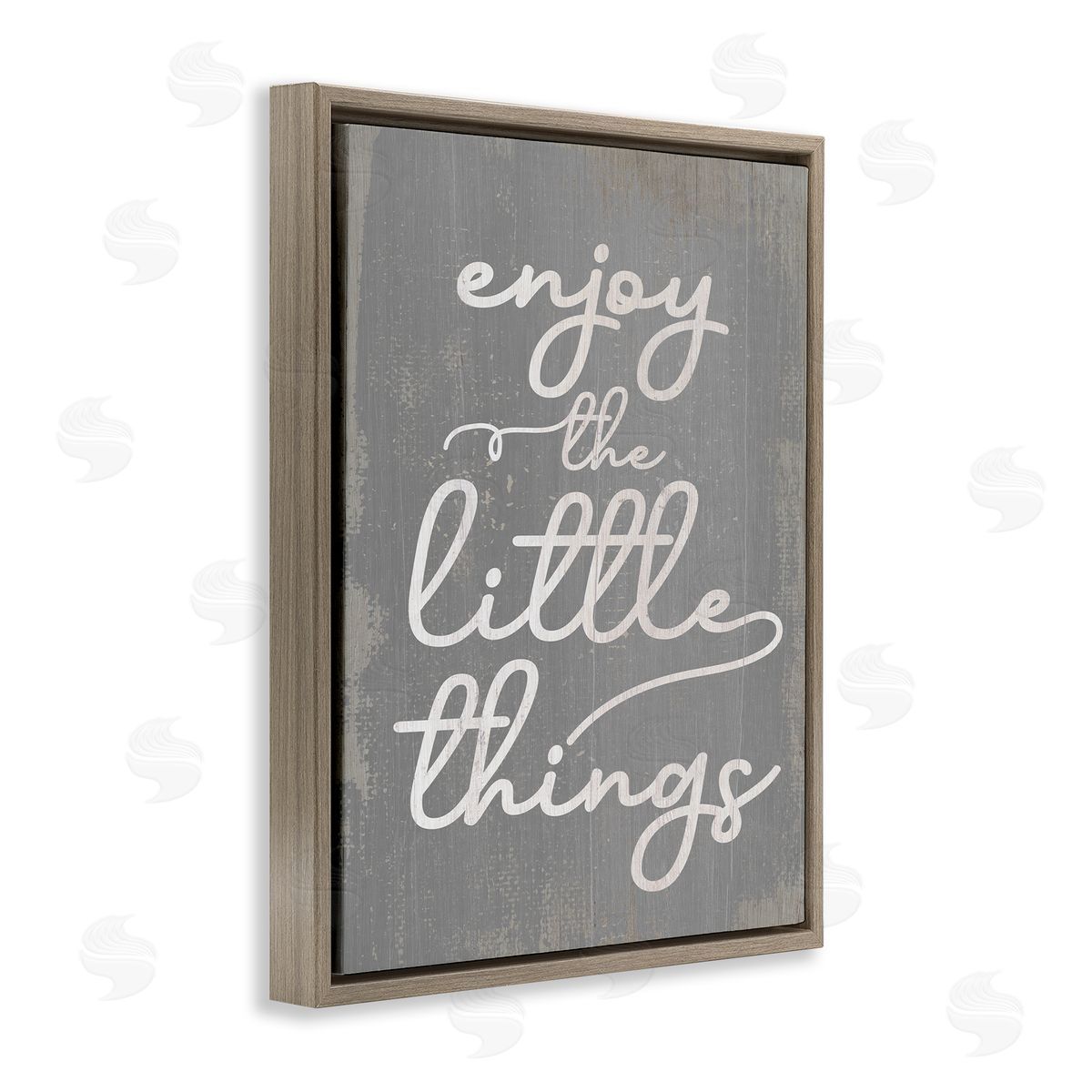 Enjoy The Little Things Brown Floating Frame Canvas Wall Art, Home Decor by Stupell Studio