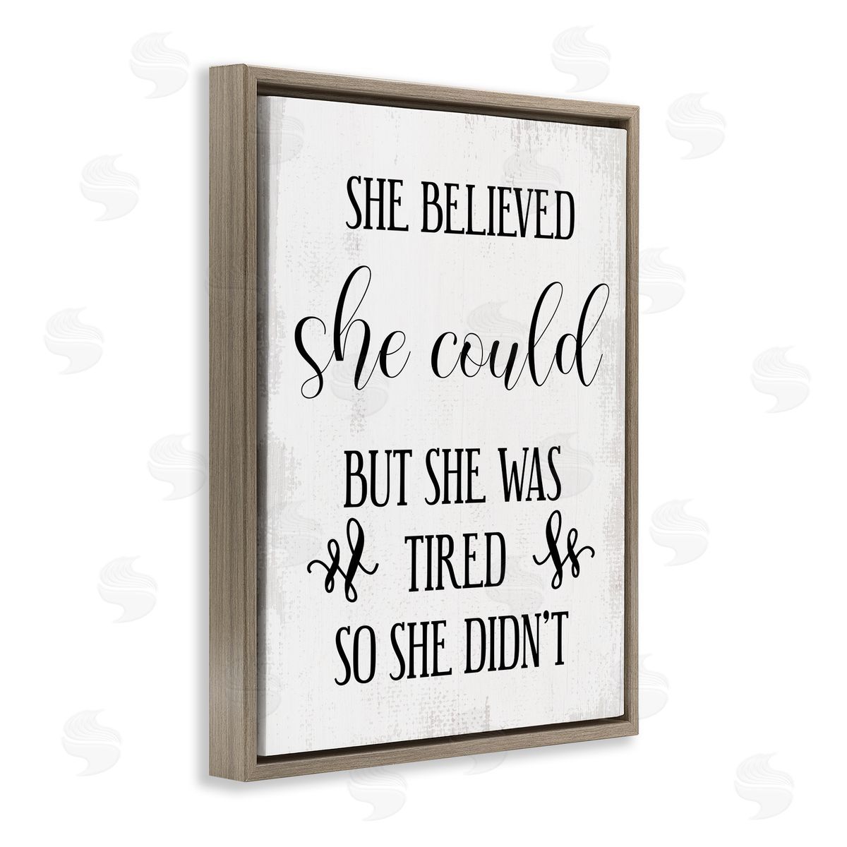 She Could But Was Tired Brown Floating Frame Canvas Wall Art, Home Decor by Stupell Studio