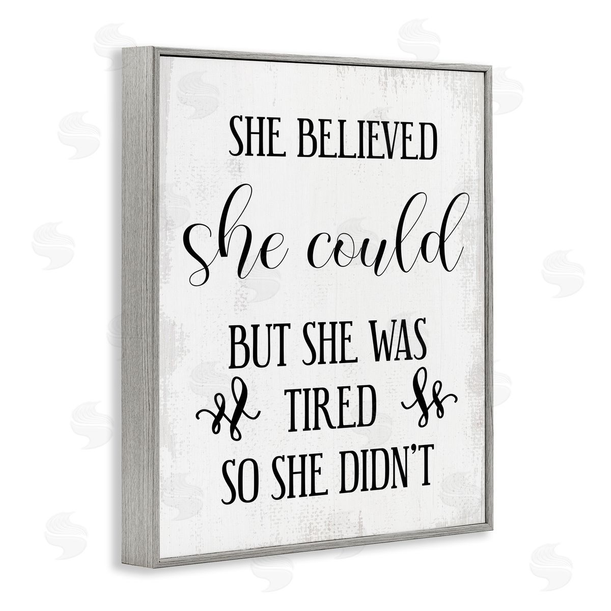 She Could But Was Tired Grey Frame Print Wall Art, Home Decor by Stupell Studio