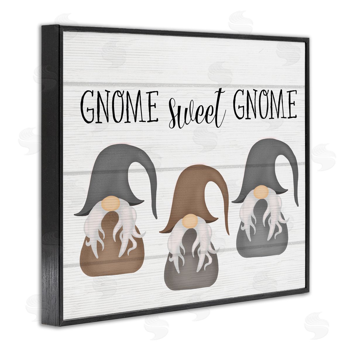 Gnome Sweet Gnome Trio Black Frame Print Wall Art, Home Decor by Stupell Studio