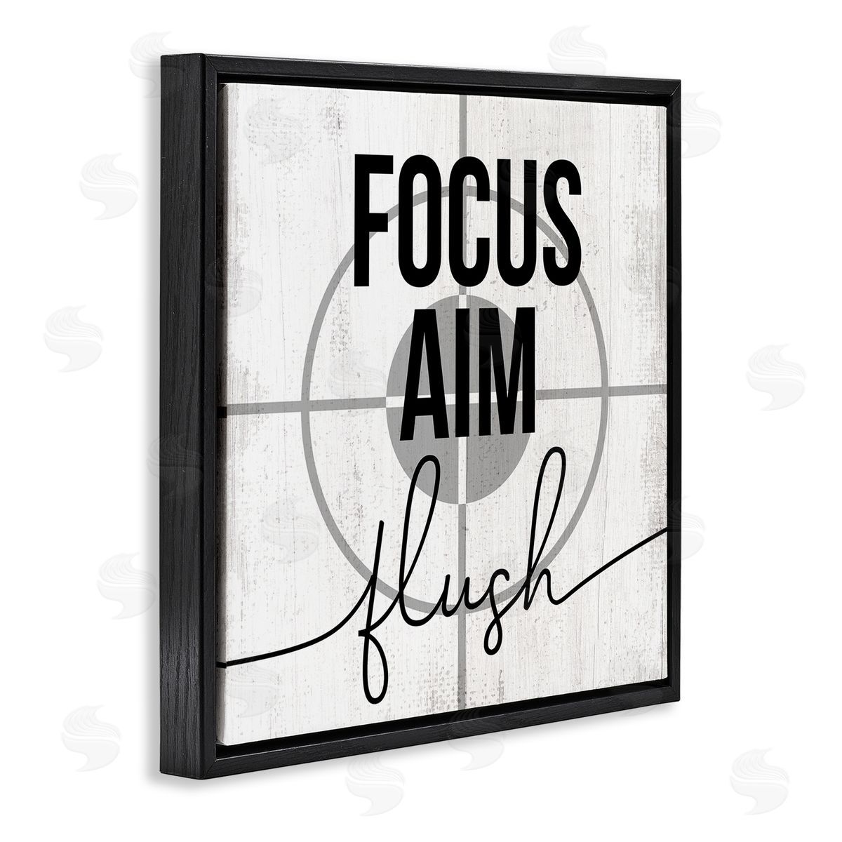Focus Aim Flush Target Black Floating Frame Canvas Wall Art, Home Decor by Stupell Studio
