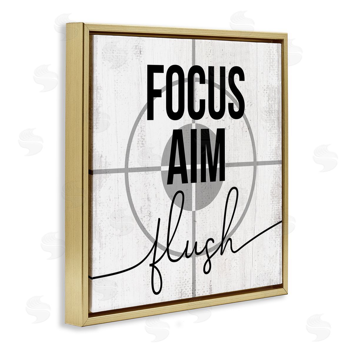 Focus Aim Flush Target Gold Floating Frame Canvas Wall Art, Home Decor by Stupell Studio