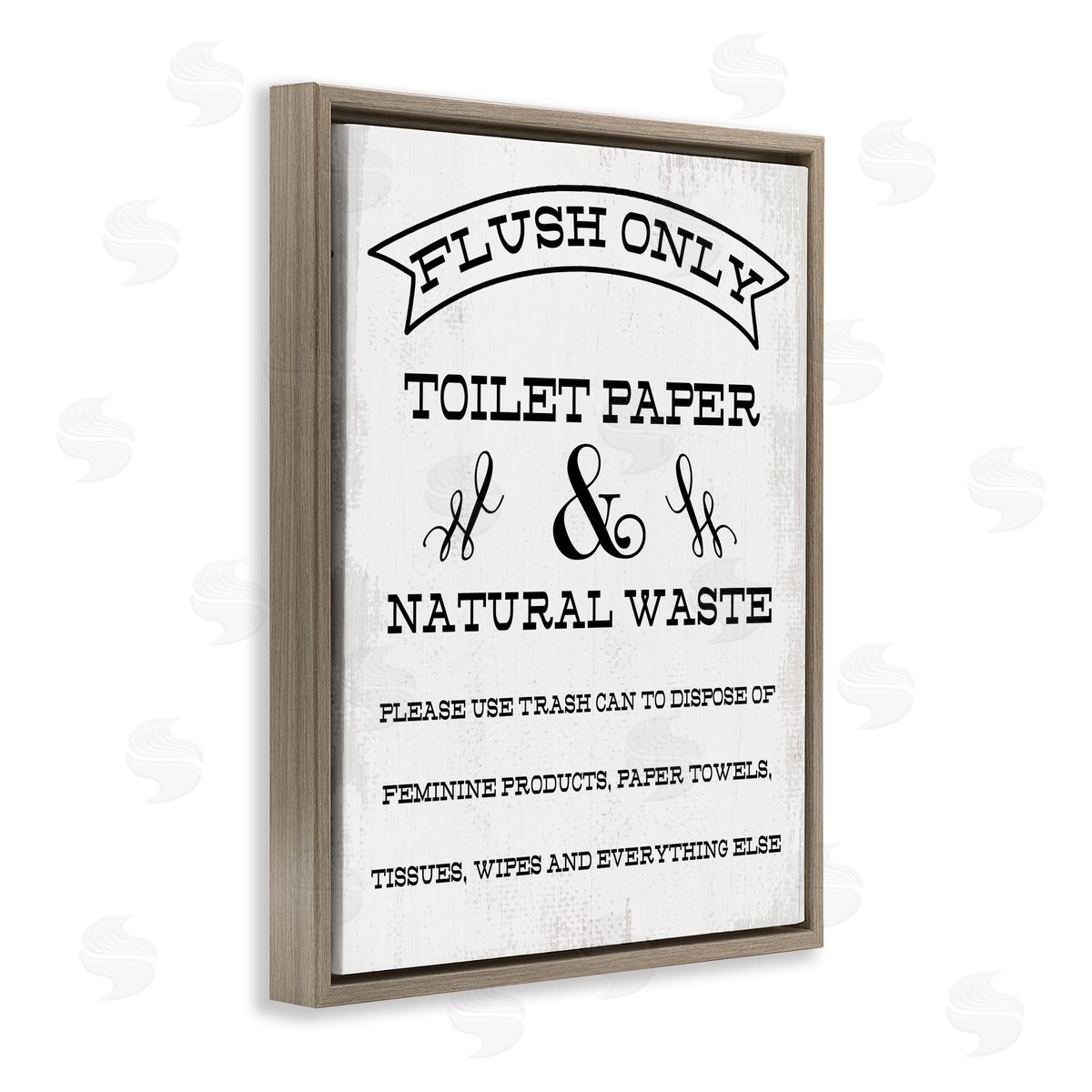Flush Toilet Paper Only Brown Floating Frame Canvas Wall Art, Home Decor by Stupell Studio