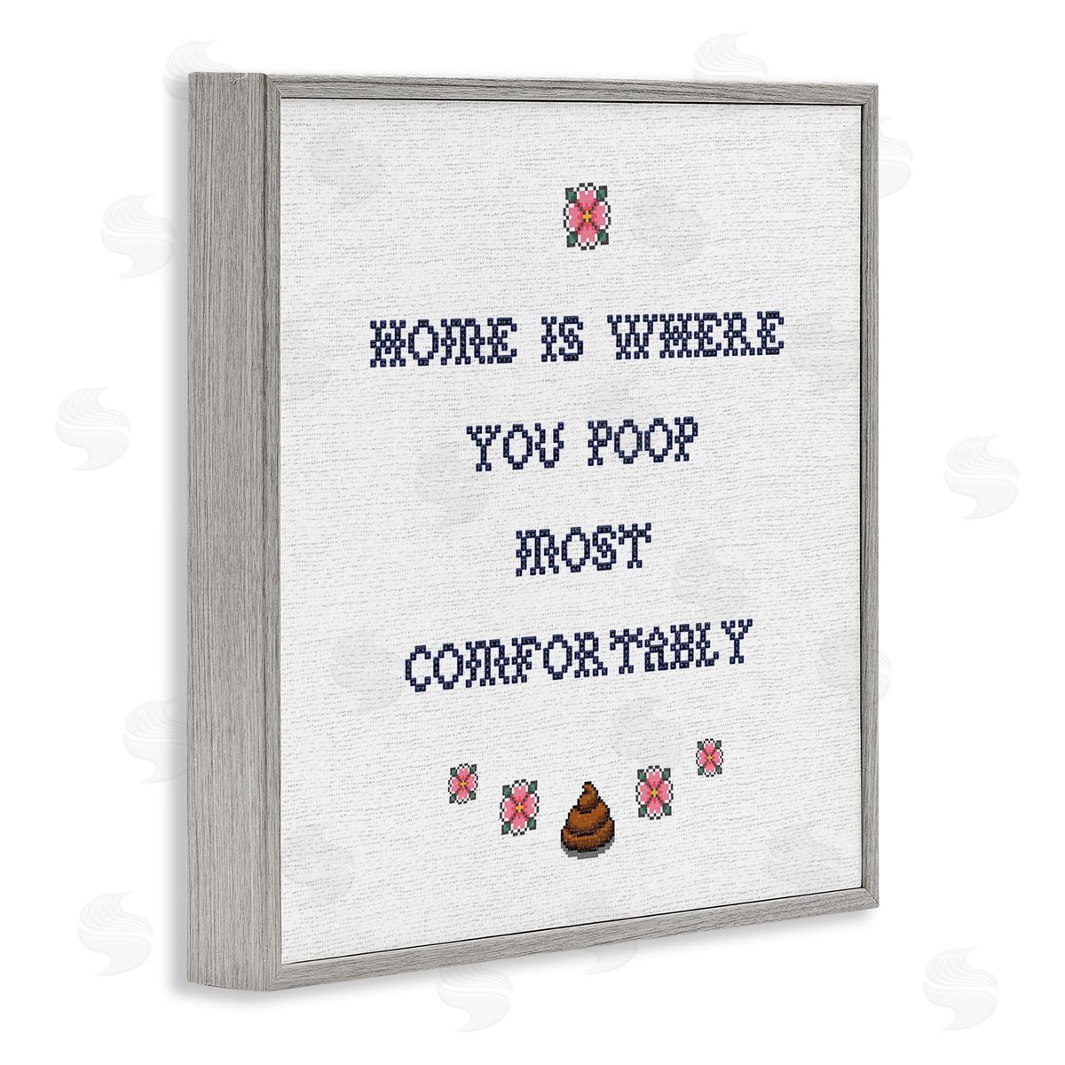 Home Is Where You Poop Grey Frame Print Wall Art, Home Decor by Stupell Studio