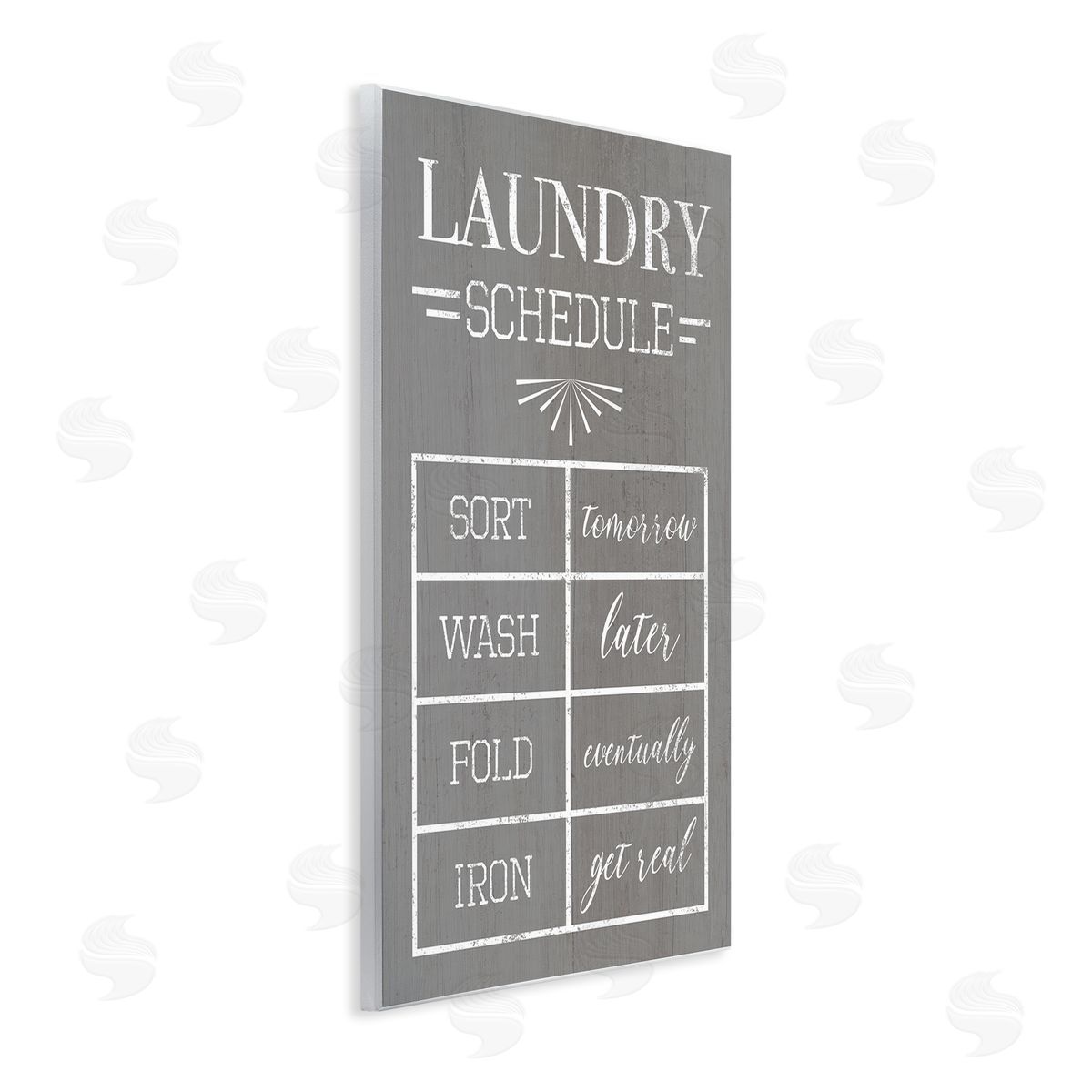 Relaxed Laundry Schedule Grey Wood Plaque Wall Art, Home Decor by Stupell Studio