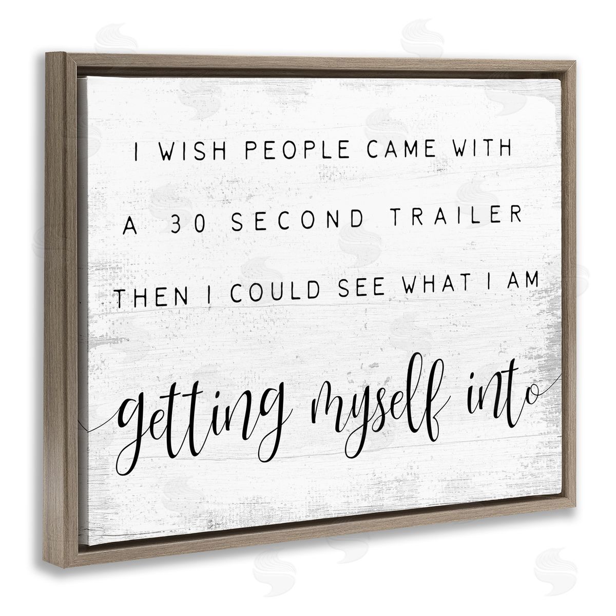 People had 30 Second Trailer Brown Floating Frame Canvas Wall Art, Home Decor by Stupell Studio