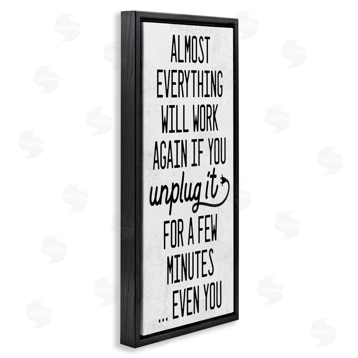 Will Work Again if Unplugged Black Floating Frame Canvas Wall Art, Home Decor by Stupell Studio
