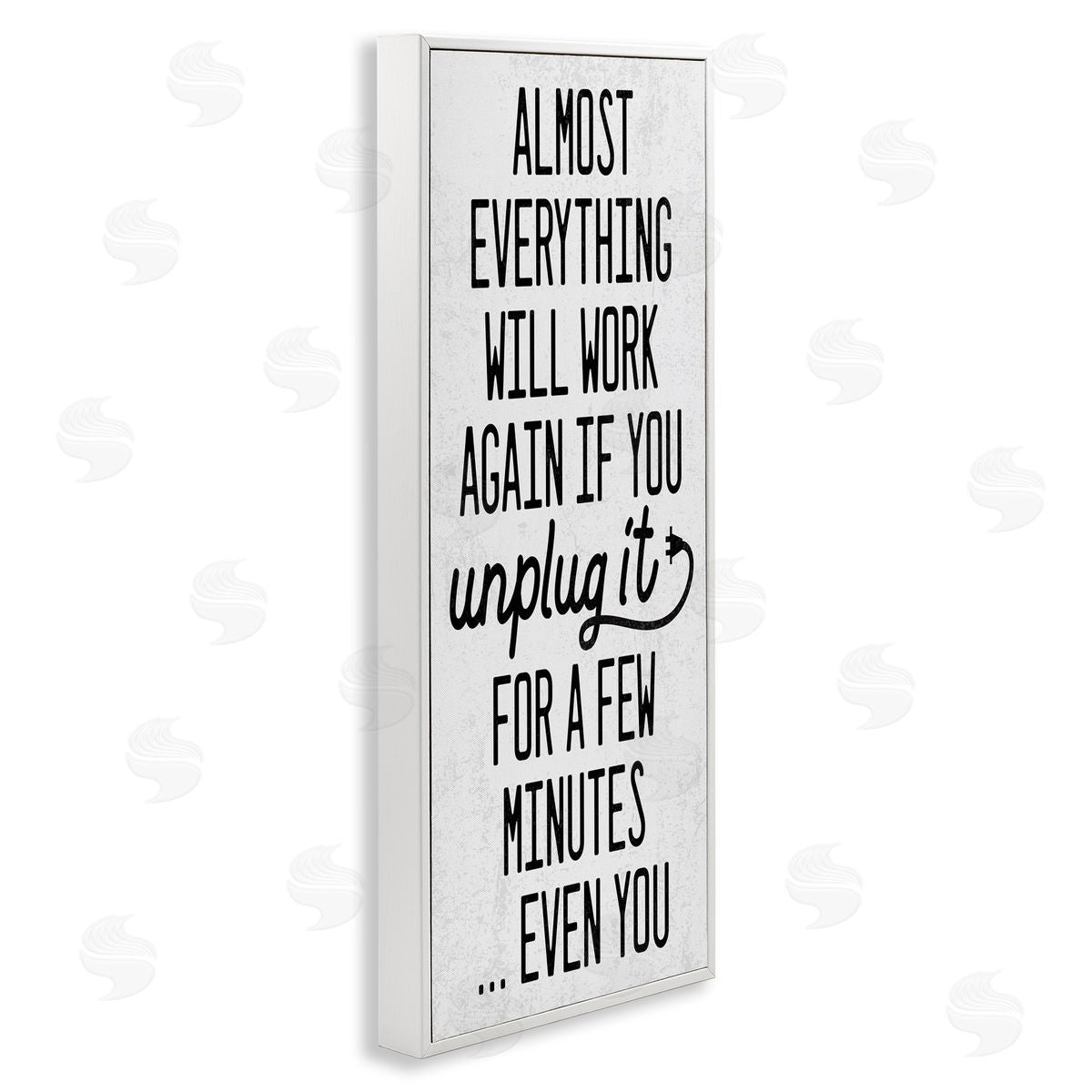 Will Work Again if Unplugged White Frame Print Wall Art, Home Decor by Stupell Studio