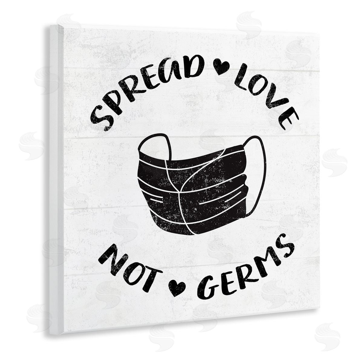 Spread Love Not Germs Wood Plaque Wall Art, Home Decor by Stupell Studio