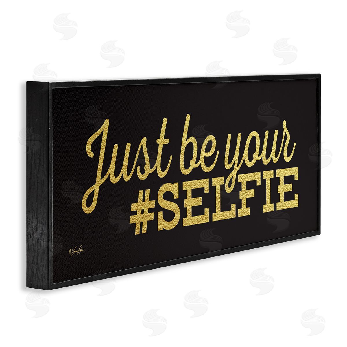 Just Be Your Selfie Black Frame Print Wall Art, Home Decor by Lauren Rader