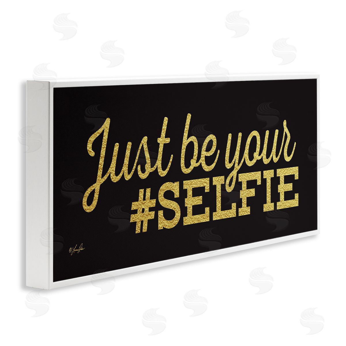 Just Be Your Selfie White Frame Print Wall Art, Home Decor by Lauren Rader