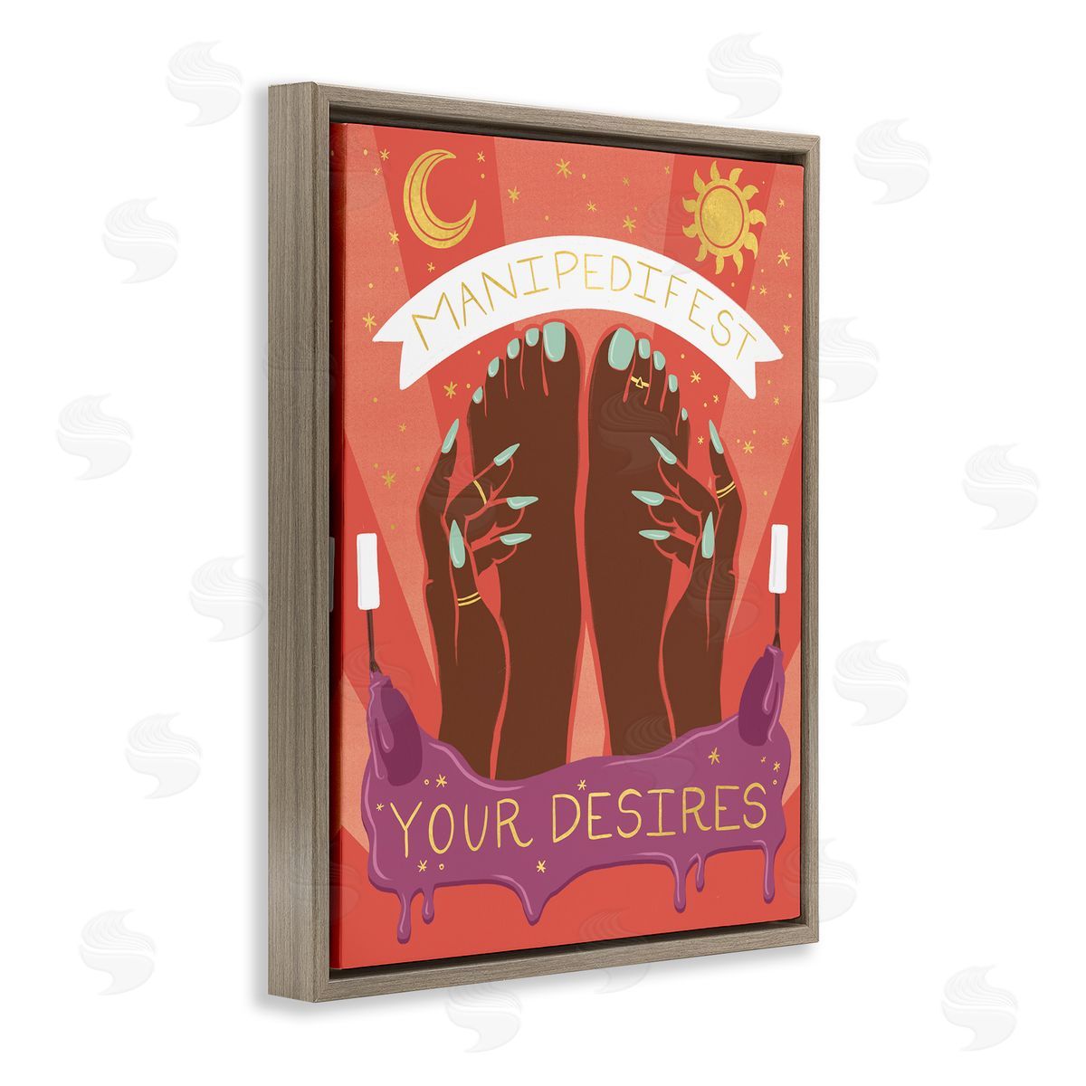 Manipedifest Your Desires Brown Floating Frame Canvas Wall Art, Home Decor by Richelle Lynn Garn