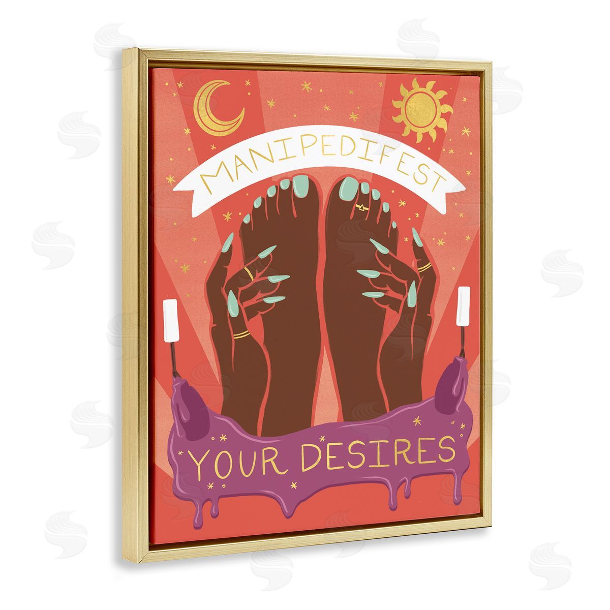 Manipedifest Your Desires Gold Floating Frame Canvas Wall Art, Home Decor by Richelle Lynn Garn