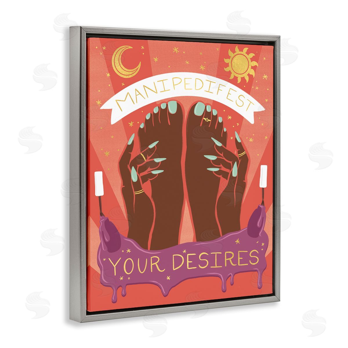 Manipedifest Your Desires Grey Floating Frame Canvas Wall Art, Home Decor by Richelle Lynn Garn