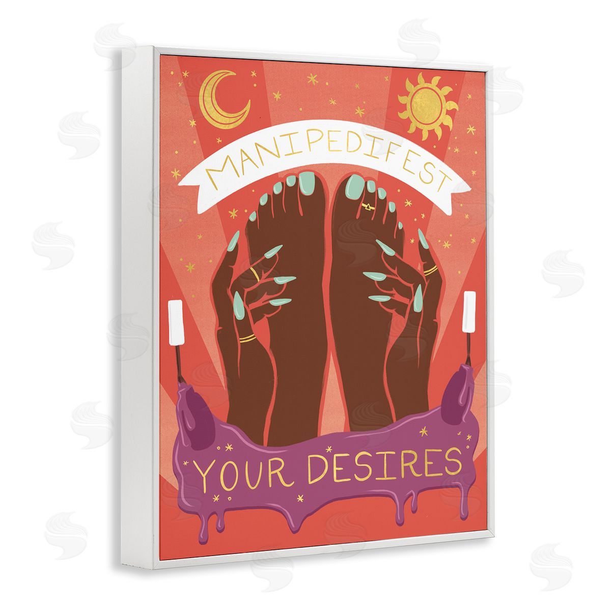 Manipedifest Your Desires White Frame Print Wall Art, Home Decor by Richelle Lynn Garn