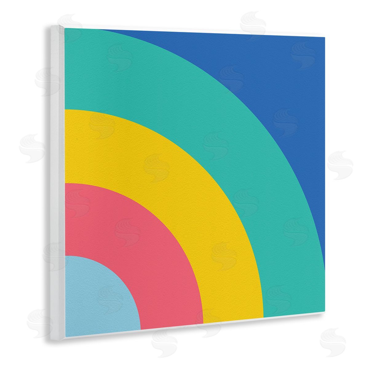 Bold Color Blocked Rainbow Wood Plaque Wall Art, Home Decor by Seven Trees