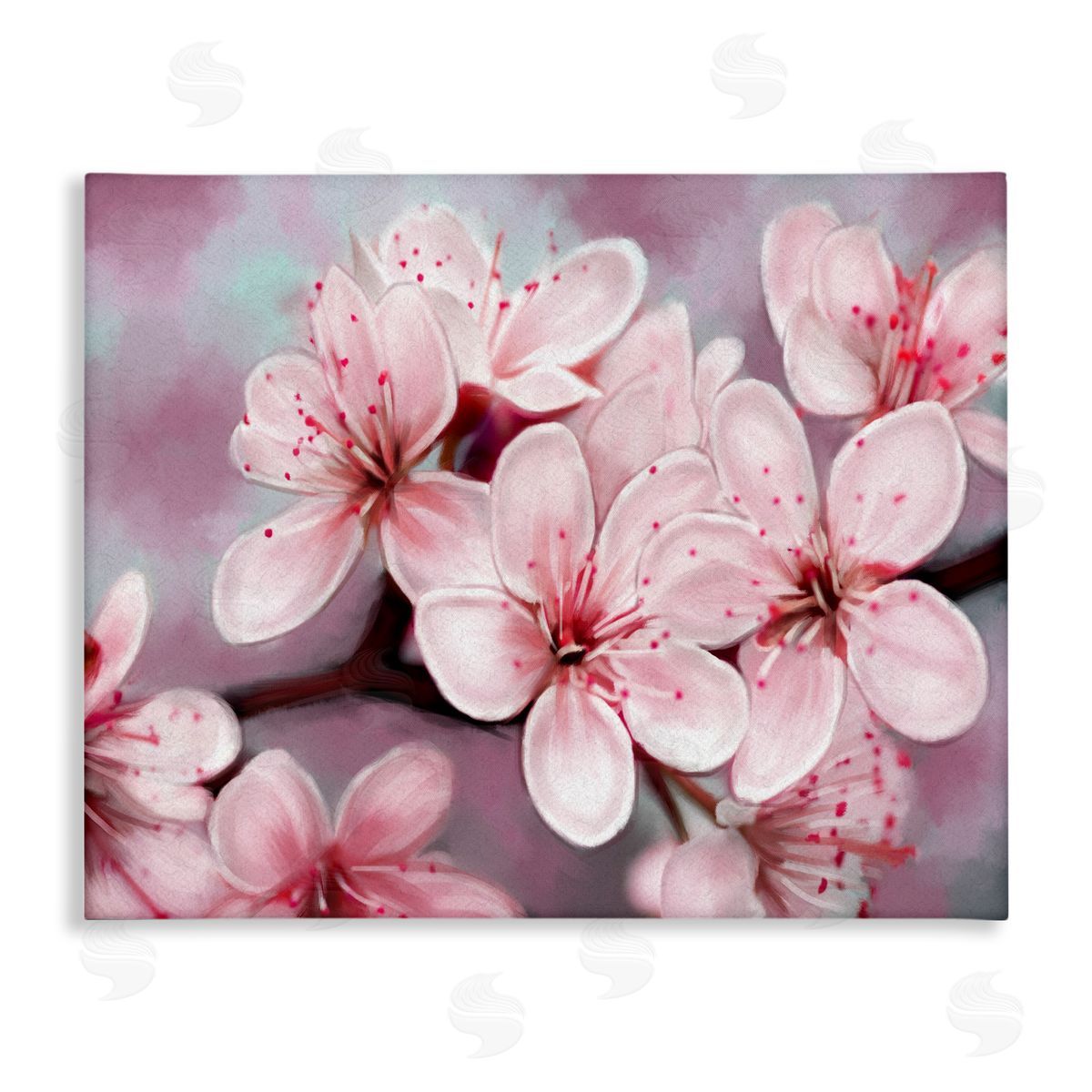 Cherry Blossom Close Up Canvas Wall Art, Home Decor by Ziwei Li
