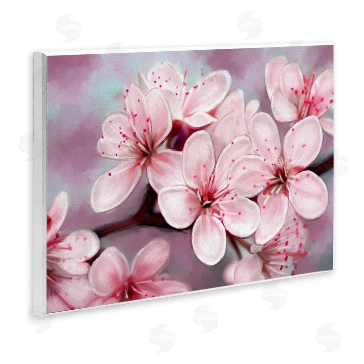 Cherry Blossom Close Up Wood Plaque Wall Art, Home Decor by Ziwei Li