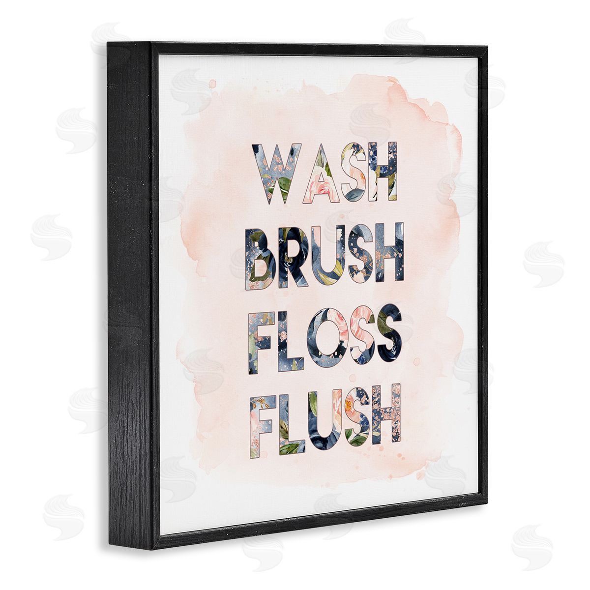 Wash Brush Floss Florals Black Frame Print Wall Art, Home Decor by Tara Moss