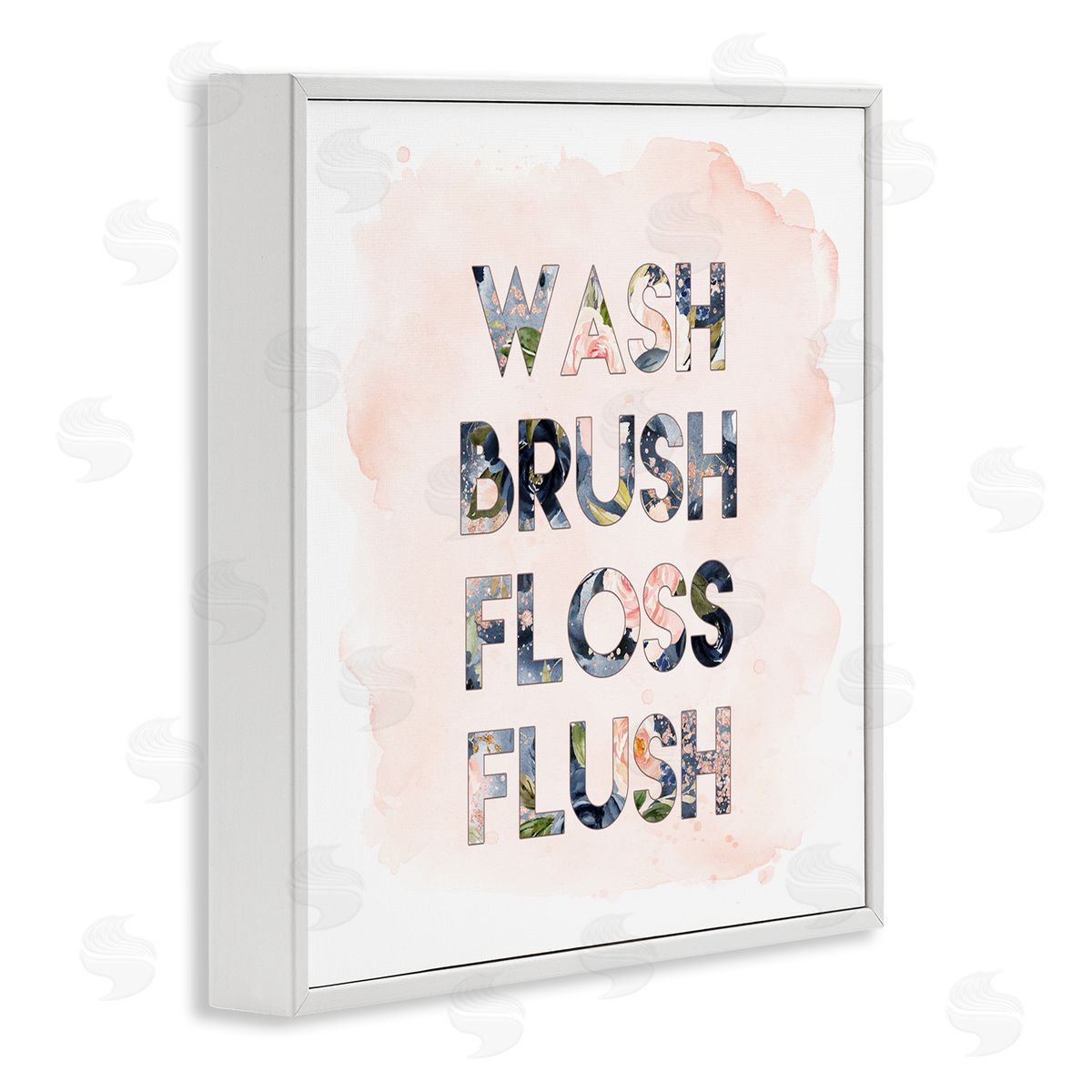 Wash Brush Floss Florals White Frame Print Wall Art, Home Decor by Tara Moss