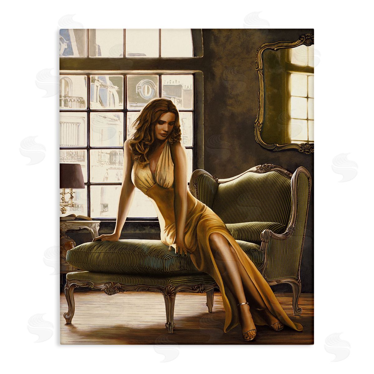 The Pose Female Portrait Canvas Wall Art, Home Decor by Thomas Page