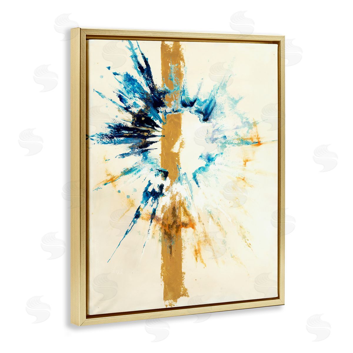 Celestial Abstract Painting Gold Floating Frame Canvas Wall Art, Home Decor by Dina D'Argo
